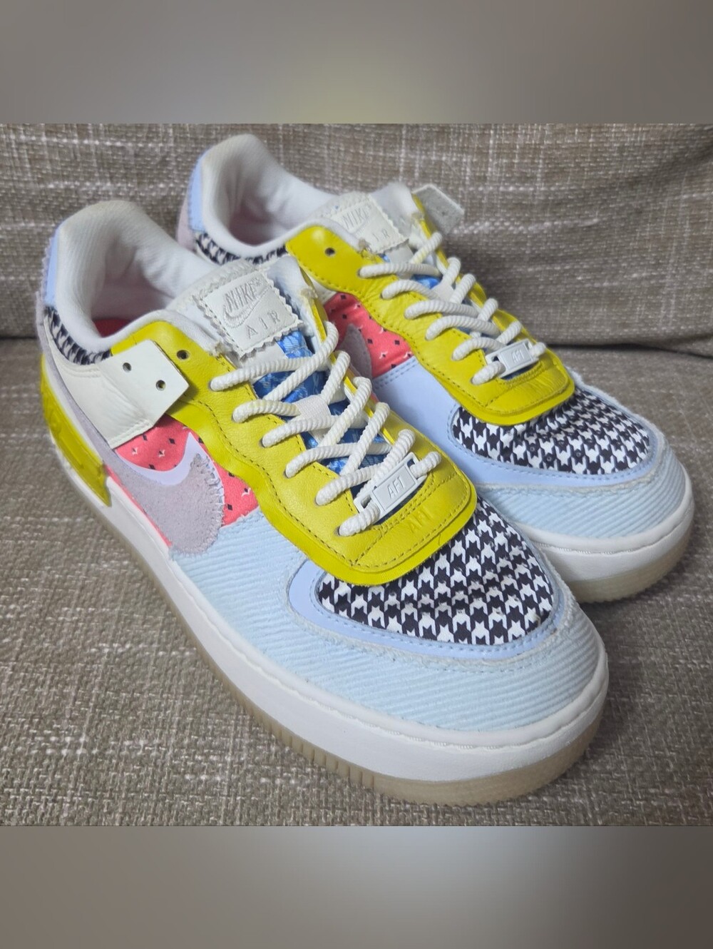 Nike Air Force 1 Shadow "Patchwork" Multicolor Sneakers Size 9